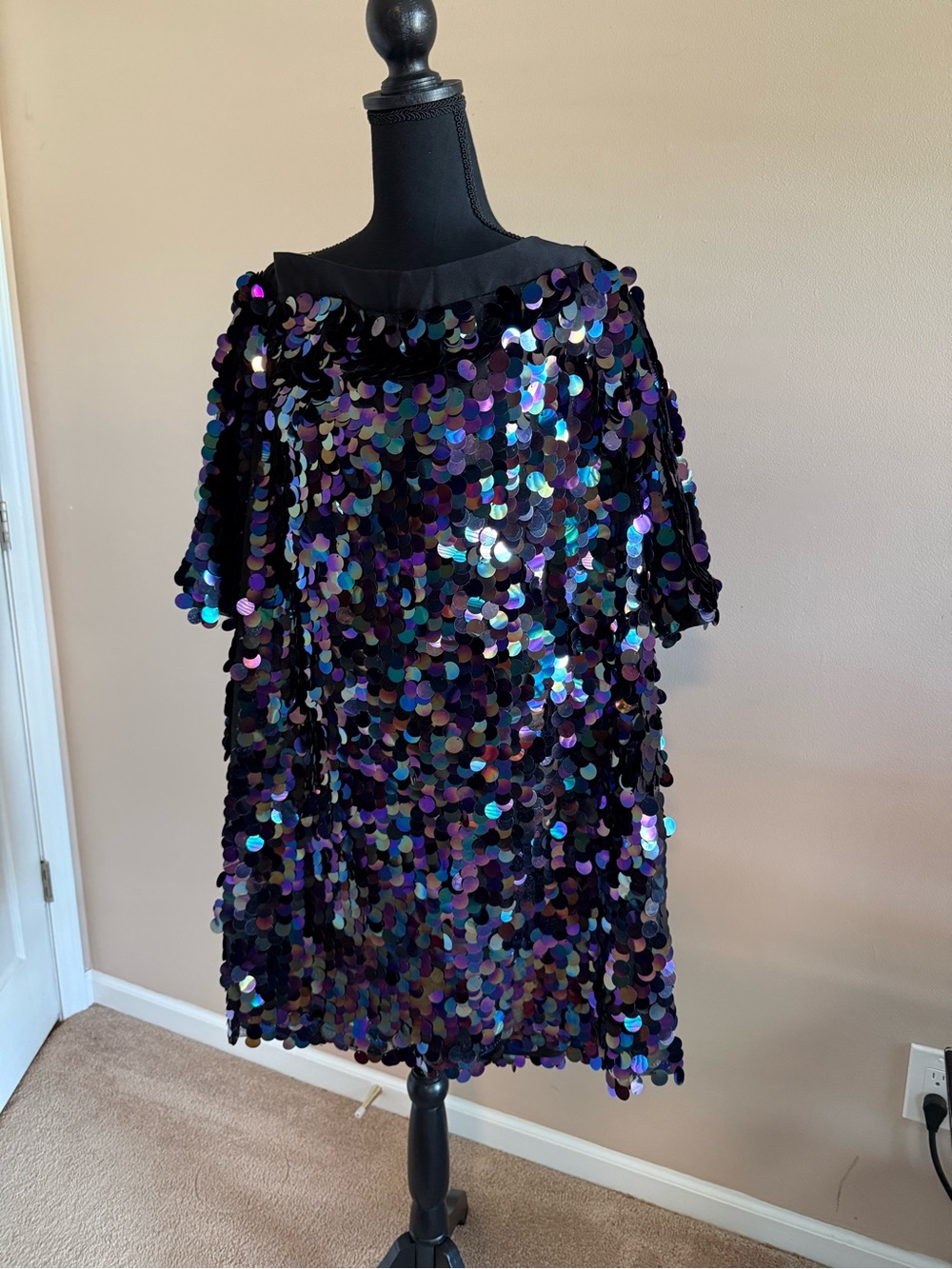 Simply Be Iridescent Sequin Strapless Mini Dress
